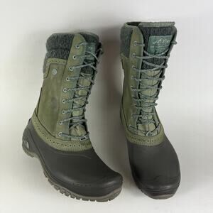 The North Face Shellista II Snow Boot Women's 10 Green Round Toe Waterproof